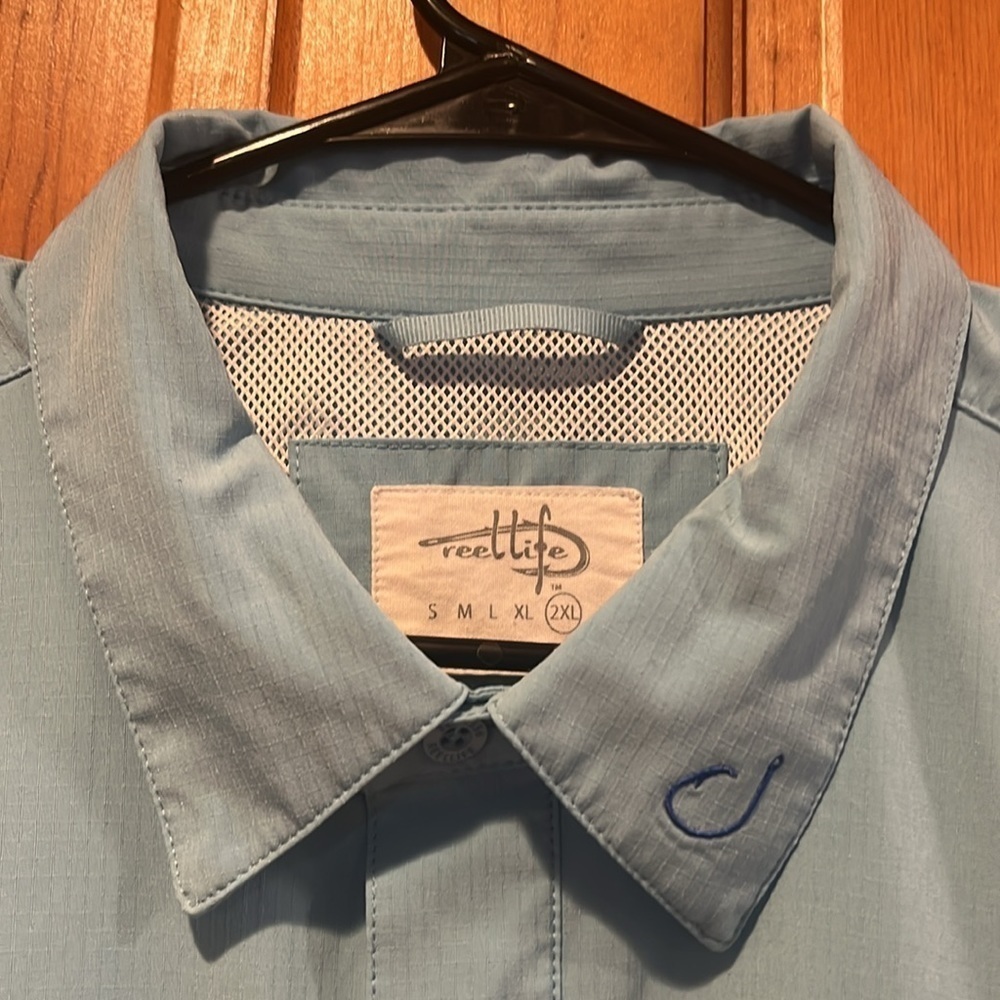 Reel life mens saltwater long sleeve with roll tabs button down size 2Xl. - Picture 2 of 7
